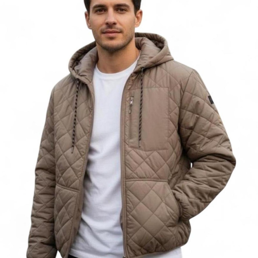 Mack Russo Men's Quilted Hooded Bomber  Jacket Puffer Jacket